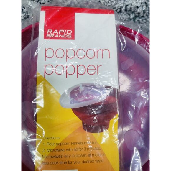 Rapid Brands Popcorn Popper Plastic Red Microwave In Minutes Kitchen Home - Picture 5 of 9